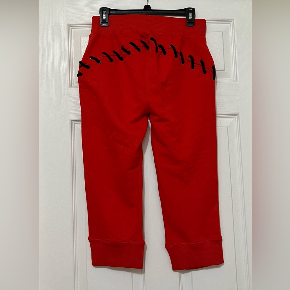 Ivy Park Red Lace-Up Cropped Sweatpants - Picture 12 of 12